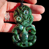 NZ Greenstone Pounamu Tiki Pendant Necklace (N1098)