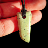 NZ Greenstone Pounamu Niho Pendant Necklace (N1092)