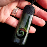 Natural Jade Koru Toki Pendant Necklace (N1072)