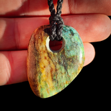 NZ Obay Stone / Rainbow Polychrome Schist Pendant Necklace (N1023)
