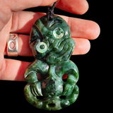 NZ Greenstone Pounamu Tiki Pendant Necklace (N1044)