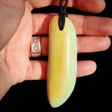 NZ Greenstone Pounamu Freeform Pendant Necklace (N1079)