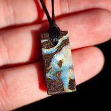 Australian Boulder Opal Freeform Pendant Necklace (N1050)