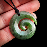 Natural Nephrite Jade Koru Pendant Necklace (N1062)