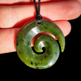 Natural Jade Koru Pendant Necklace (N1074)