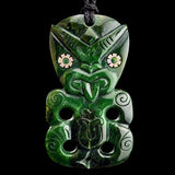 Natural Jade XL Hei Tiki Pendant Necklace (N2249)