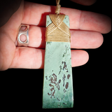 NZ Greenstone Pounamu Toki Pendant Necklace (N763)