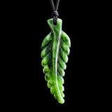 Natural Jade Fern Pendant Necklace (N2258)