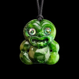 Natural Jade Small Tiki Pendant Necklace (N2269)