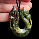Natural Jade Double Manaia Pendant Necklace (N1125)