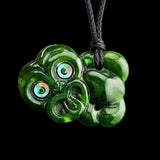 Natural Jade Small Hei Tiki Pendant Necklace (N2259)