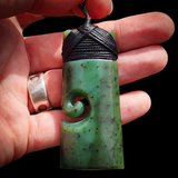 Natural Jade Koru Toki Pendant Necklace (N1147)