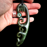 Natural Jade XL Manaia Pendant Necklace (N1102)