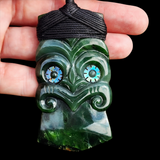 Natural Jade Tiki Toki Pendant Necklace (N1119)