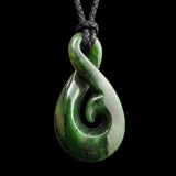 Natural Jade Koru Twist Pendant Necklace (N2261)