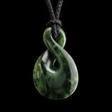 Natural Jade Pikorua Twist Pendant Necklace (N2265)