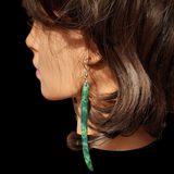 Natural Jade Curved Drop Hook Earrings (N1137)