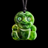 Natural Jade Small Tiki Pendant Necklace (N2247)