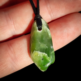 NZ Greenstone Pounamu Natural Freeform Pendant Necklace (N988)