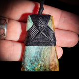 NZ Obay Stone / Polychrome Schist Toki Pendant Necklace (N762)