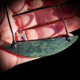 NZ Greenstone Pounamu Plate Pendant Necklace (N818)