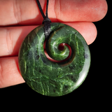 NZ Greenstone Pounamu Koru Pendant Necklace (N1000)