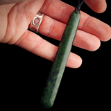 Natural Jade 100mm Drop Pendant Necklace (N2218)