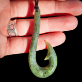 Natural Jade Long Hook Pendant Necklace (N2169)
