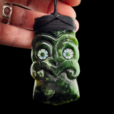 Natural Jade Tiki Toki Pendant Necklace (N2178)