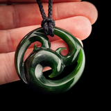 Natural Jade Triple Koru Pendant Necklace (N2222)