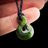 Natural Jade Pikorua Pendant Necklace (N2117)