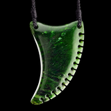 Natural Jade Notched Niho Pendant Necklace (N2284)
