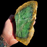 950g Raw Nephrite Jade Carving Slice (R14B738)