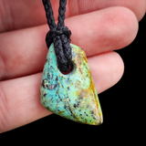 Genuine Arizona Turquoise Freeform Pendant Necklace (N1170)