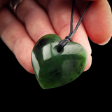Natural Jade Heart Pendant Necklace (N2181)