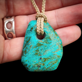 Genuine Arizona Turquoise Freeform Pendant Necklace (N1164)