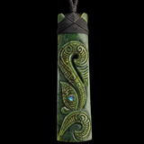 Natural Jade XL Manaia Toki Pendant Necklace (N2275)