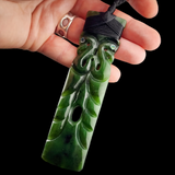 Natural Jade XL Manaia Toki Pendant Necklace (N2214)