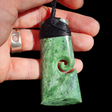 Natural Jade Koru Toki Pendant Necklace (N1212)