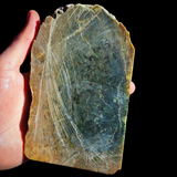 819g Raw Nephrite Jade Carving Slice (R14B766)