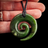 Natural Jade Koru Pendant Necklace (N2164)