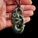 Natural Jade Manaia Pendant Necklace (N2190)