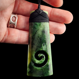 Natural Jade Koru Toki Pendant Necklace (N2192)