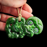 Natural Jade Hei Tiki Pendant Necklace (N2154)
