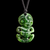 Natural Jade Tiny Tiki Pendant Necklace (N2283)