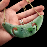 Natural Jade Koru Breastplate Pendant Necklace (N2161)