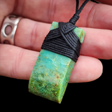 Genuine Arizona Turquoise Toki Pendant Necklace (N1163)