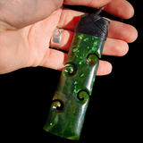 Natural Jade Quad Koru Toki Pendant Necklace (N1204)