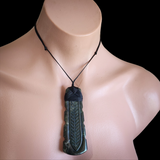 Natural Jade Etched Toki Pendant Necklace (N2185)