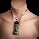 Natural Obay Stone / Polychrome Schist Koru Toki Pendant Necklace (N2148)